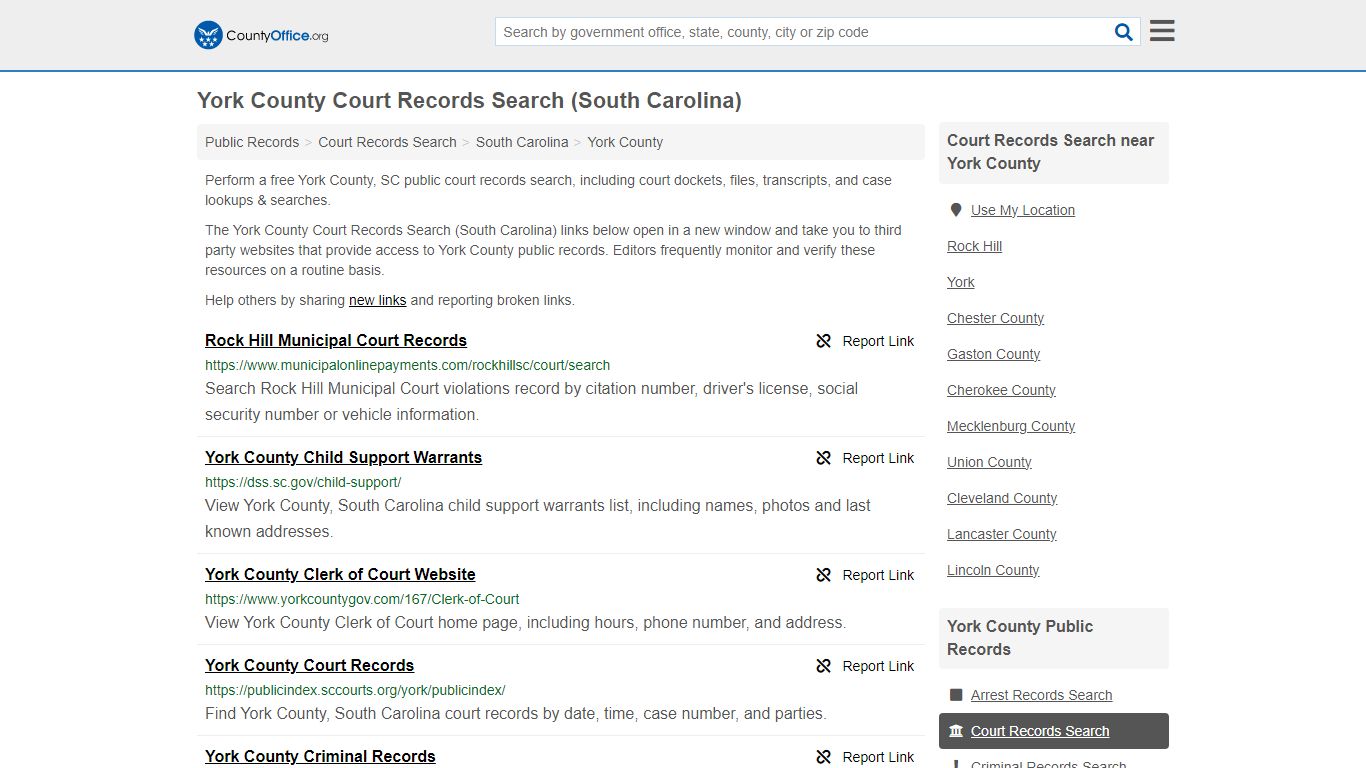 York County Court Records Search (South Carolina) - County Office