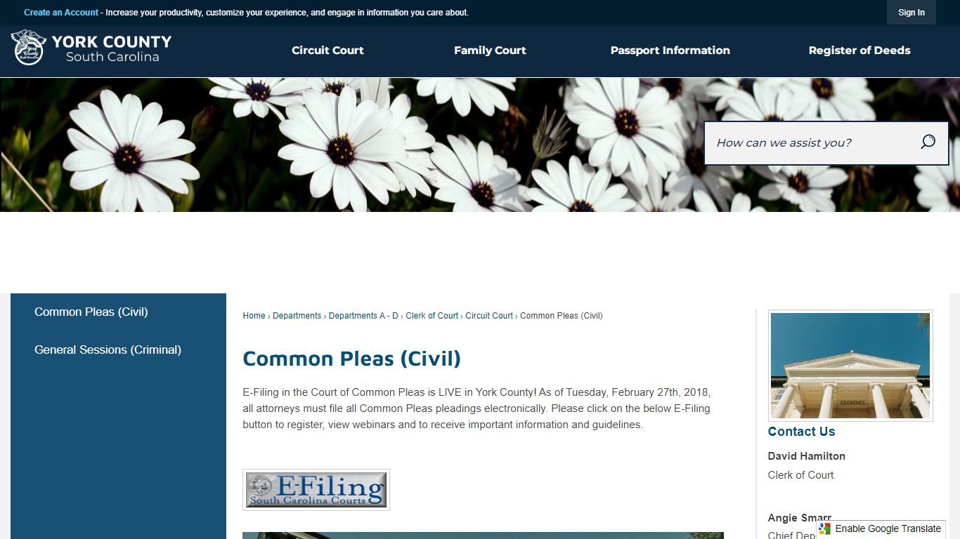 Common Pleas (Civil) | York, SC - York County Gov